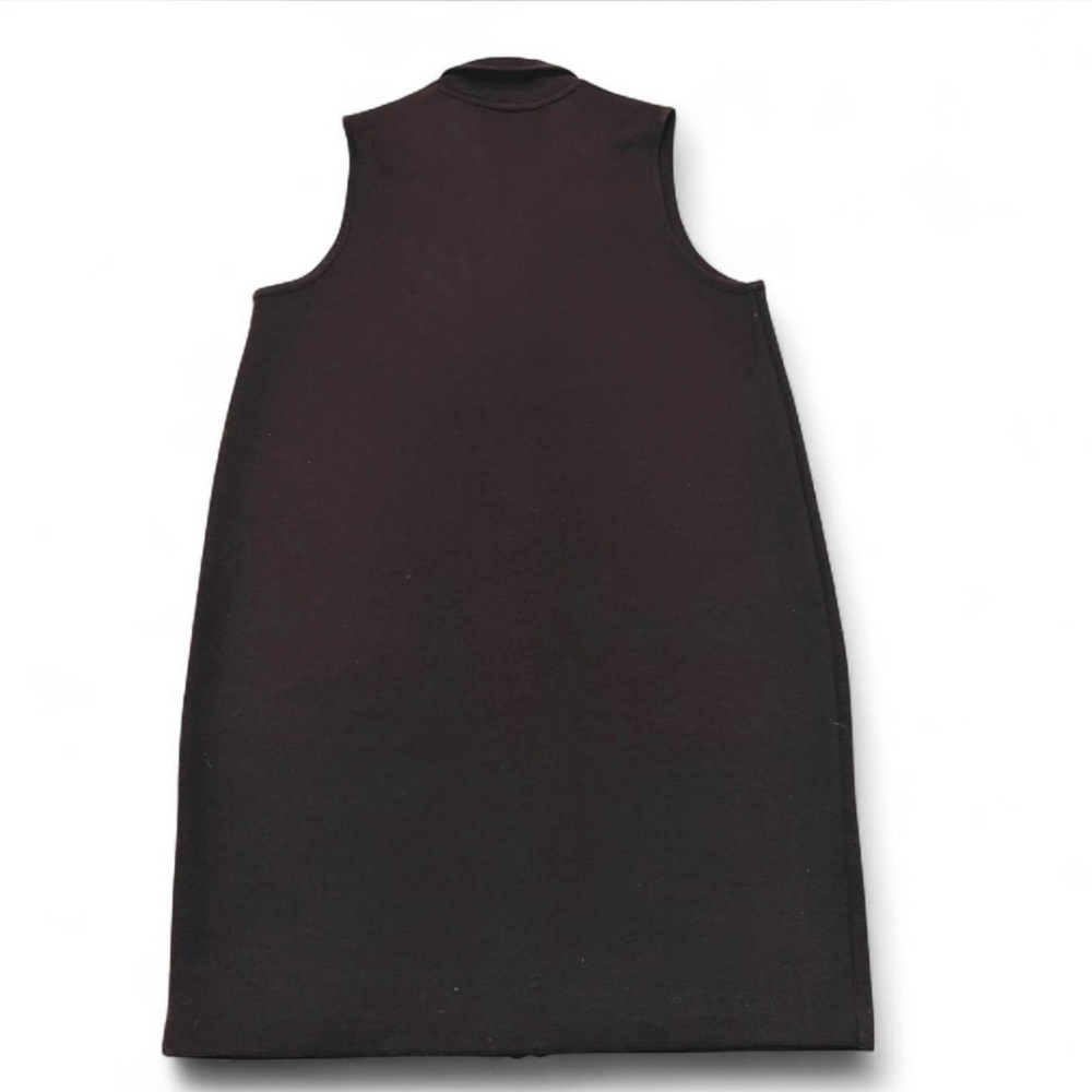 Vintage 90’s 100% Wool Longline Zip Up Vest Women’s Large Brown Preppy Retro - Picture 3 of 5